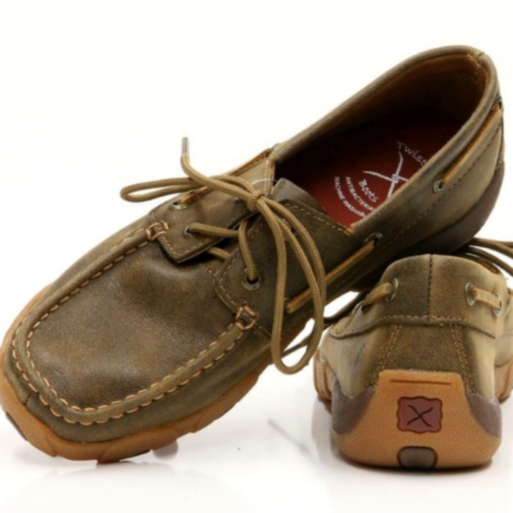 Twisted X Kids Brown Bomber Driving Shoes Sz 6.5